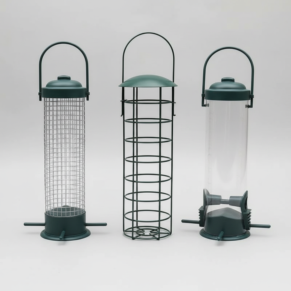 Outdoor Bird Feeder Set | Durable Metal Construction with Multi-Feeder Options | Weather Resistant for Easy Bird Access