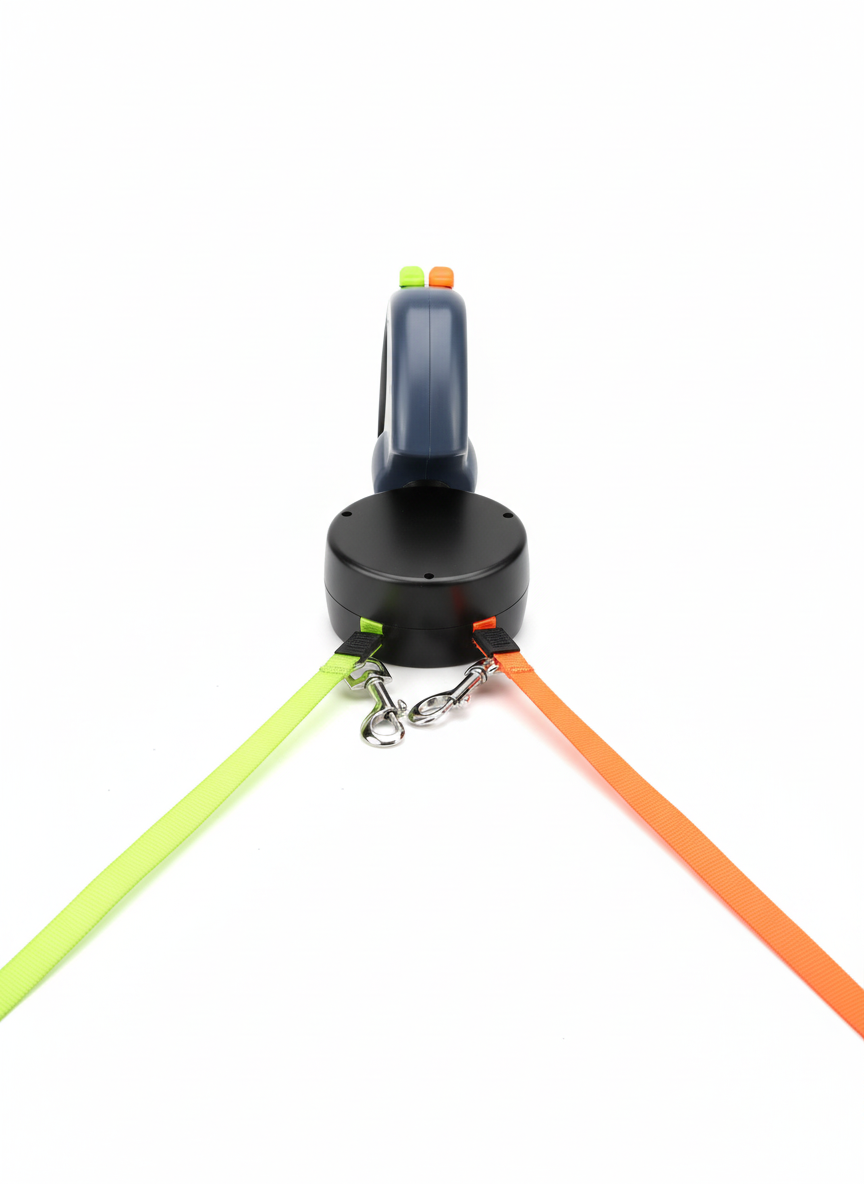 Dual Dog Leash | Retractable Double-Ended Leash with Tangle-Free Design | Adjustable Length for Easy Walking