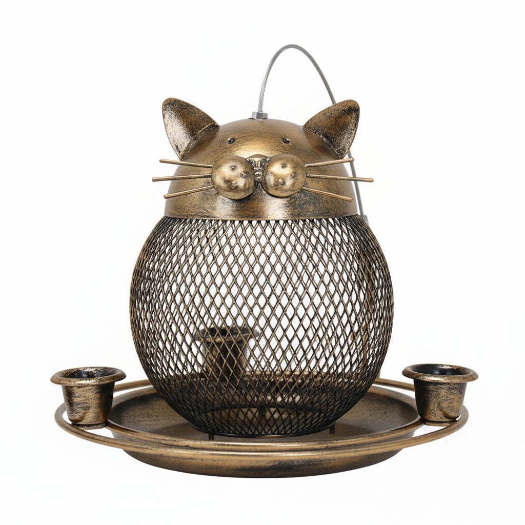 Garden Decor | Hanging Bird Feeder with Totoro Design & Durable Metal Construction | Multi-Functional for Birds and Hummingbirds