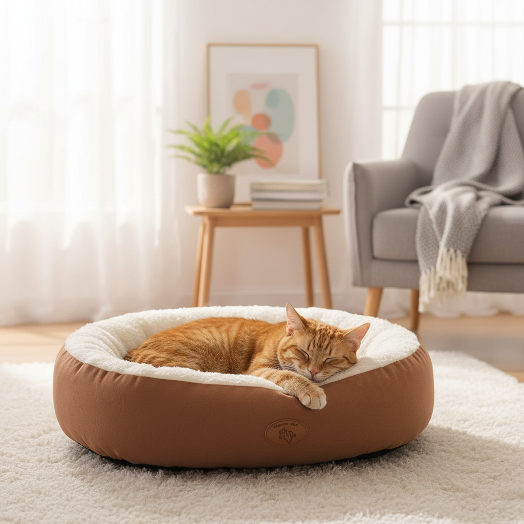 Cozy Nest | Oval-Shaped Pet Bed with Breathable Fabric | Waterproof & Warm for All Seasons