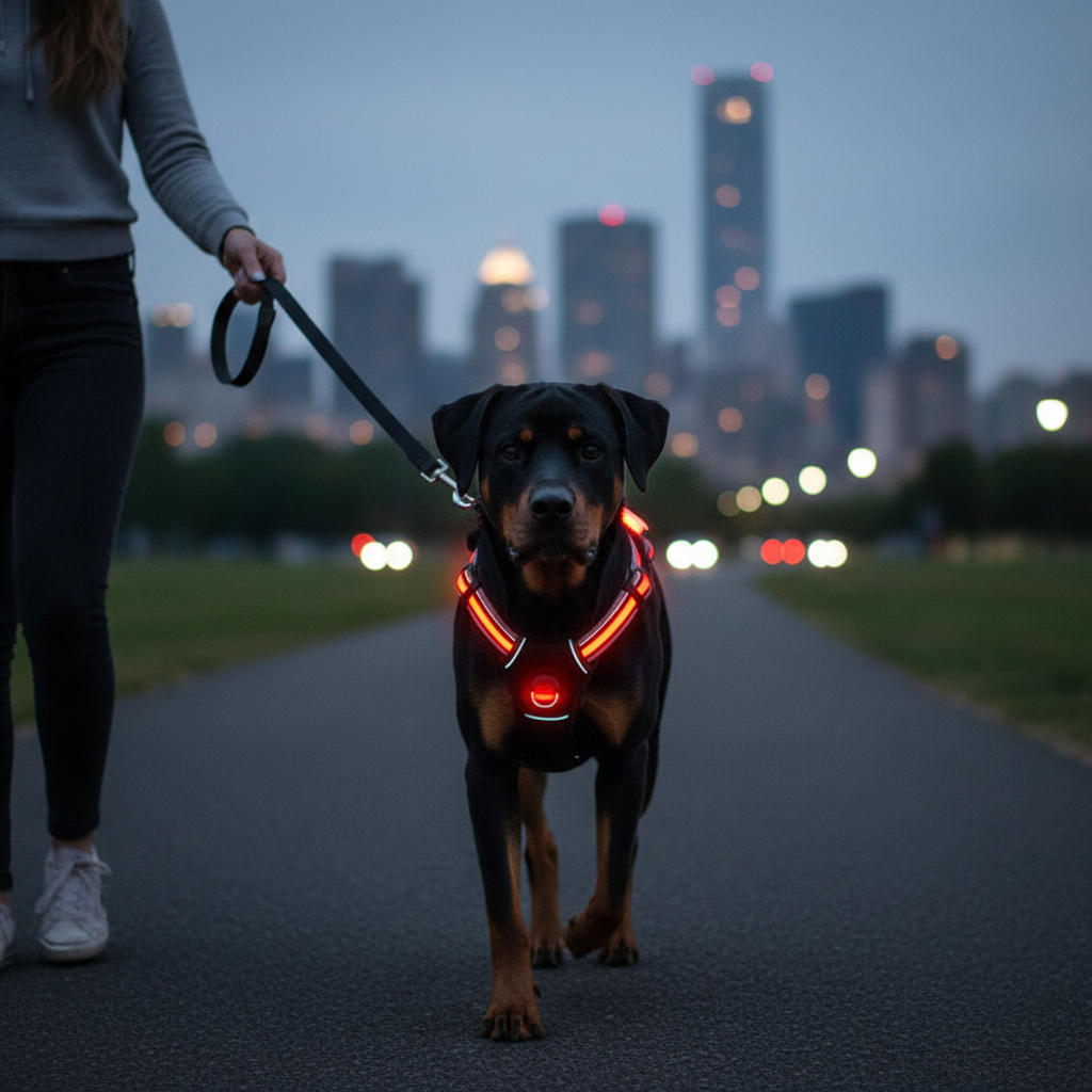 Luminous Pet Harness | Rechargeable LED Dog Harness with Adjustable Fit for Nighttime Safety