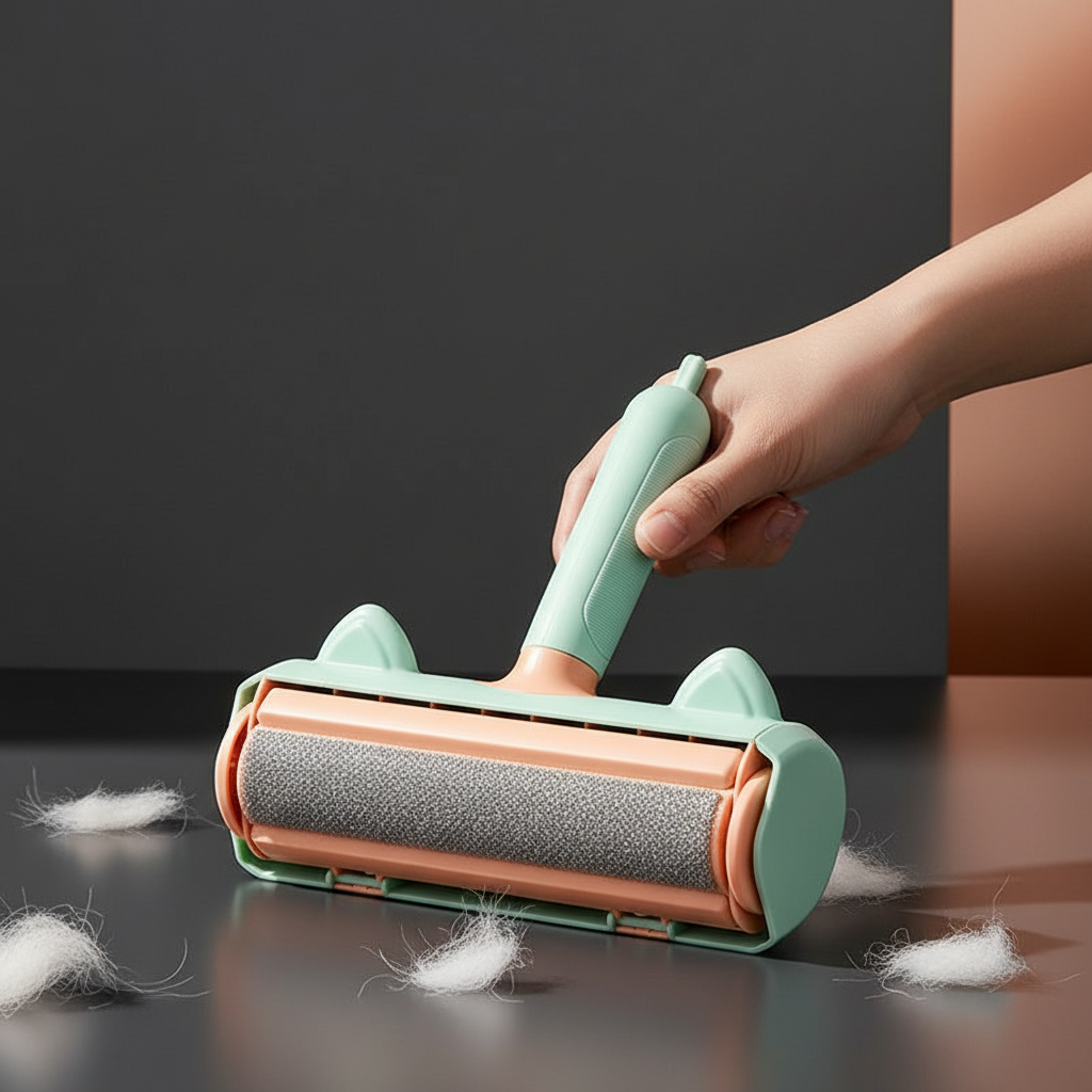 Pet Grooming Tool | Cat & Dog Hair Removal Brush with Ergonomic Handle | Effective Cleaning for All Fabrics