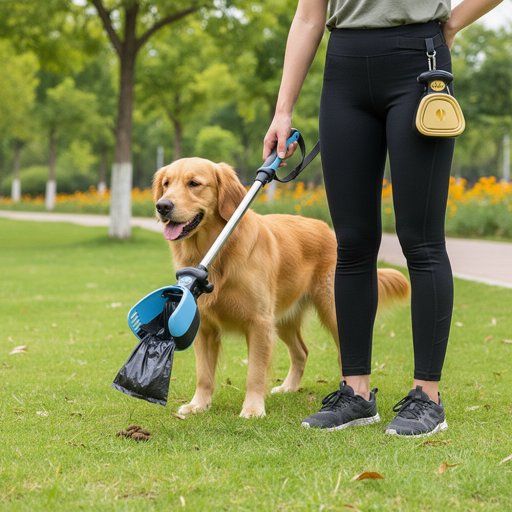 Paw Clean | Dog Poop Scooper with Ergonomic Grip & Foldable Design | Portable Waste Management Solution