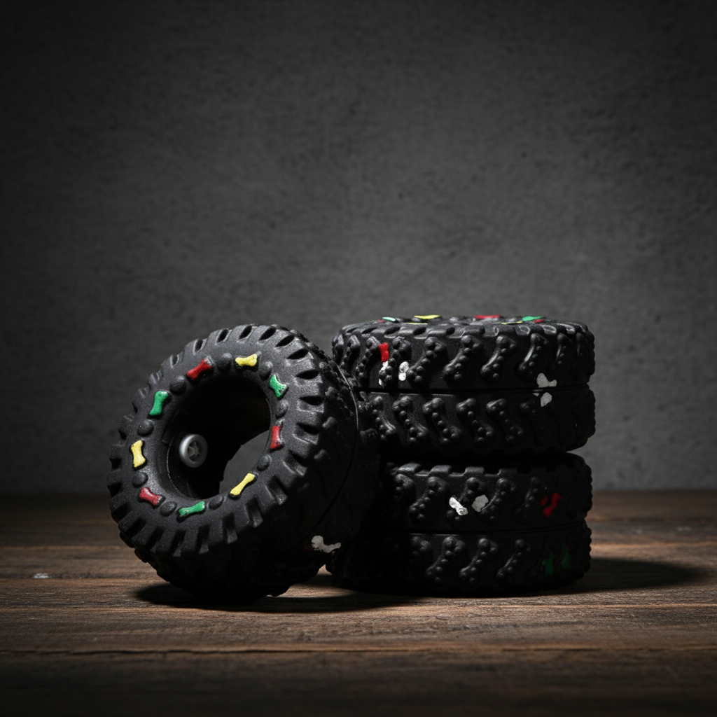 Engaging Pet Toy | Vinyl Sound-Making Dog Toy with Squeaker | Interactive Tire Design for Dental Health