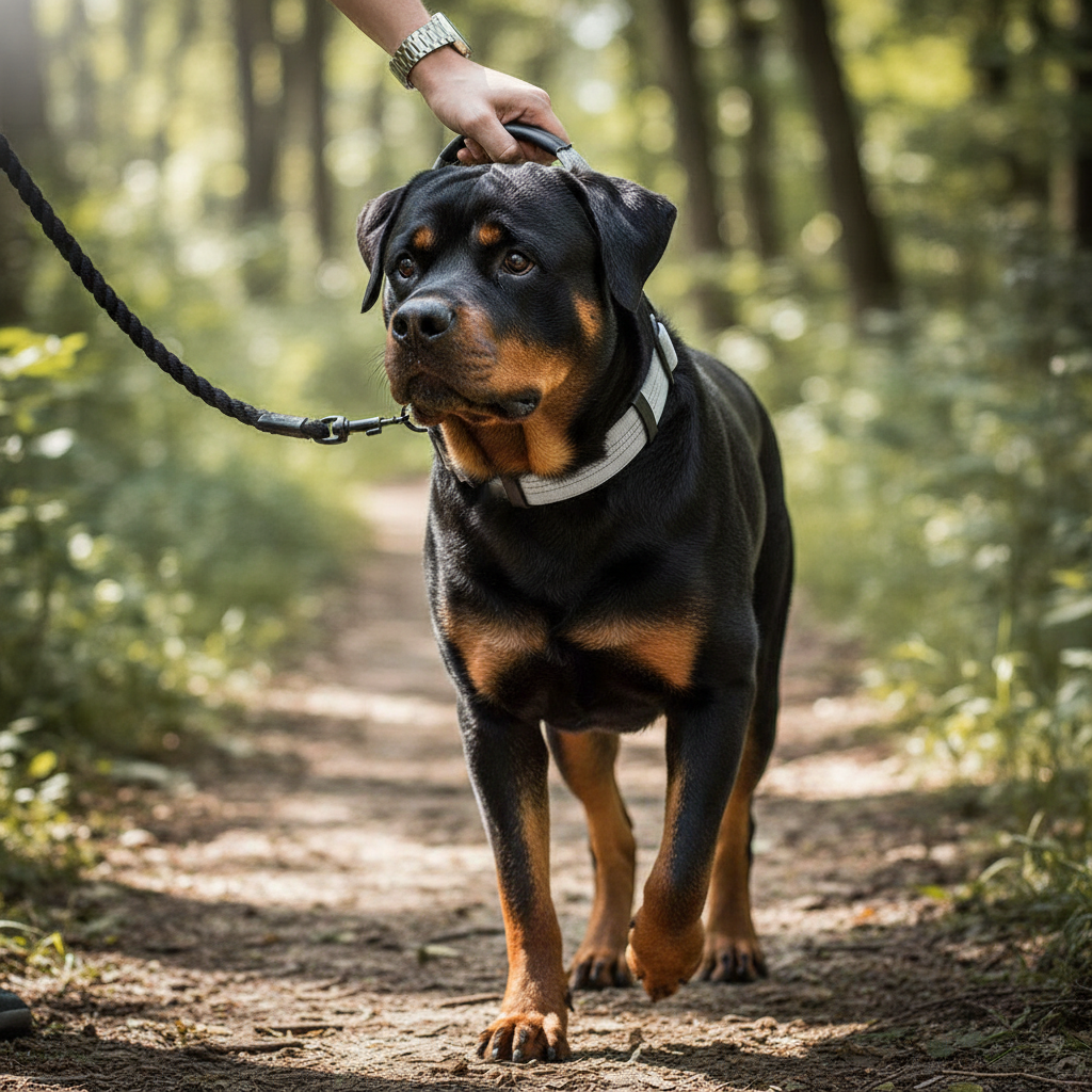 Tactical Pet Collar | Anti-Pull Dog Neck Strap with Control Handle | Durable Nylon and Leather for Safety