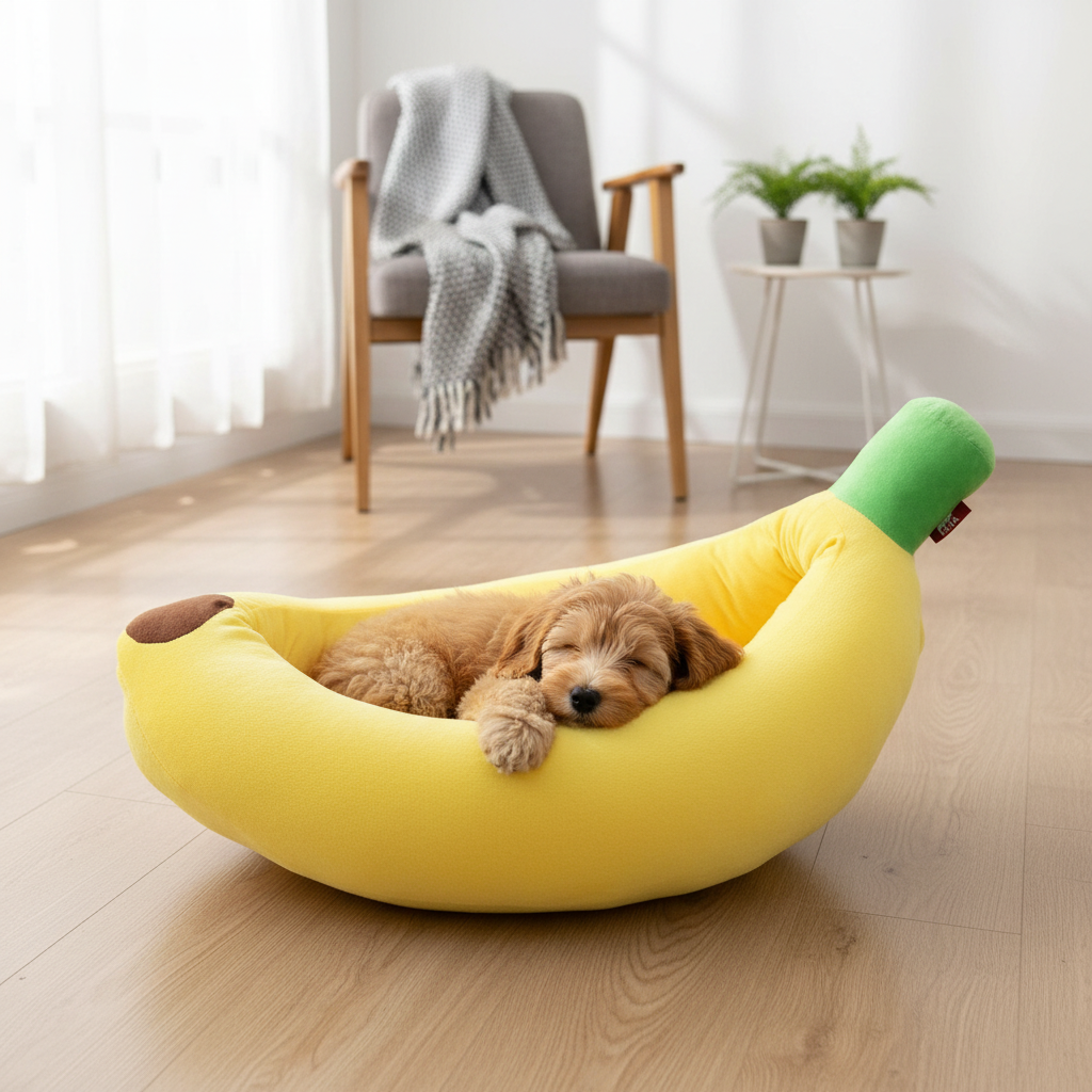 Pet Haven | Cartoon Dog Sofa Bed with Removable Cover | Fun Design for Relaxation