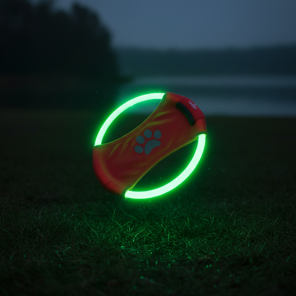Illuminated Pet Frisbee | LED Light-Up Dog Toy with Rechargeable Design | Durable Outdoor Fun