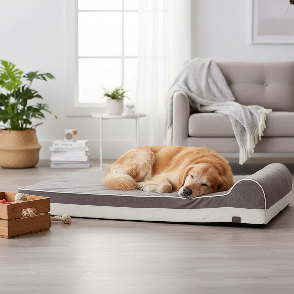 Comfort Haven | Orthopedic Memory Foam Dog Bed with Waterproof Lining | Removable Cover for Easy Cleaning