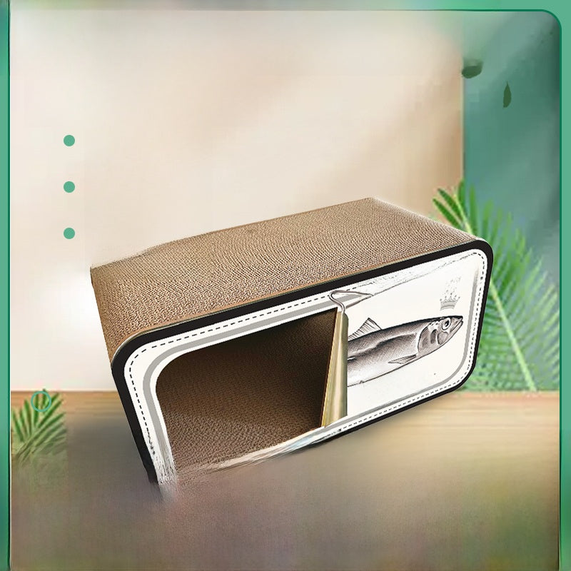 Fish can creative cat scratching board and cat bed