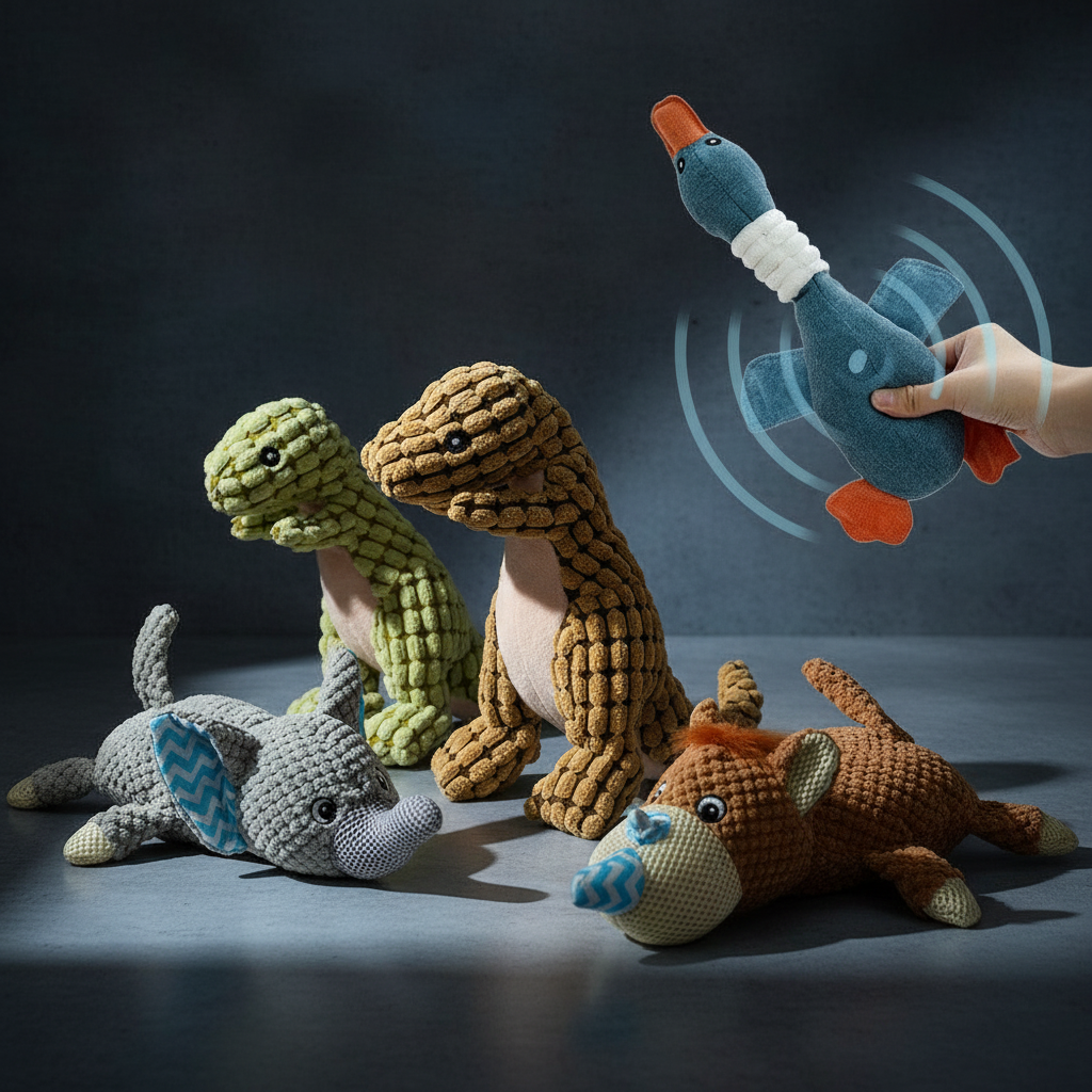 Pet Plush Toy | Squeaky Dog and Cat Toy with Chew-Resistant Design | Engaging Fun for Pets