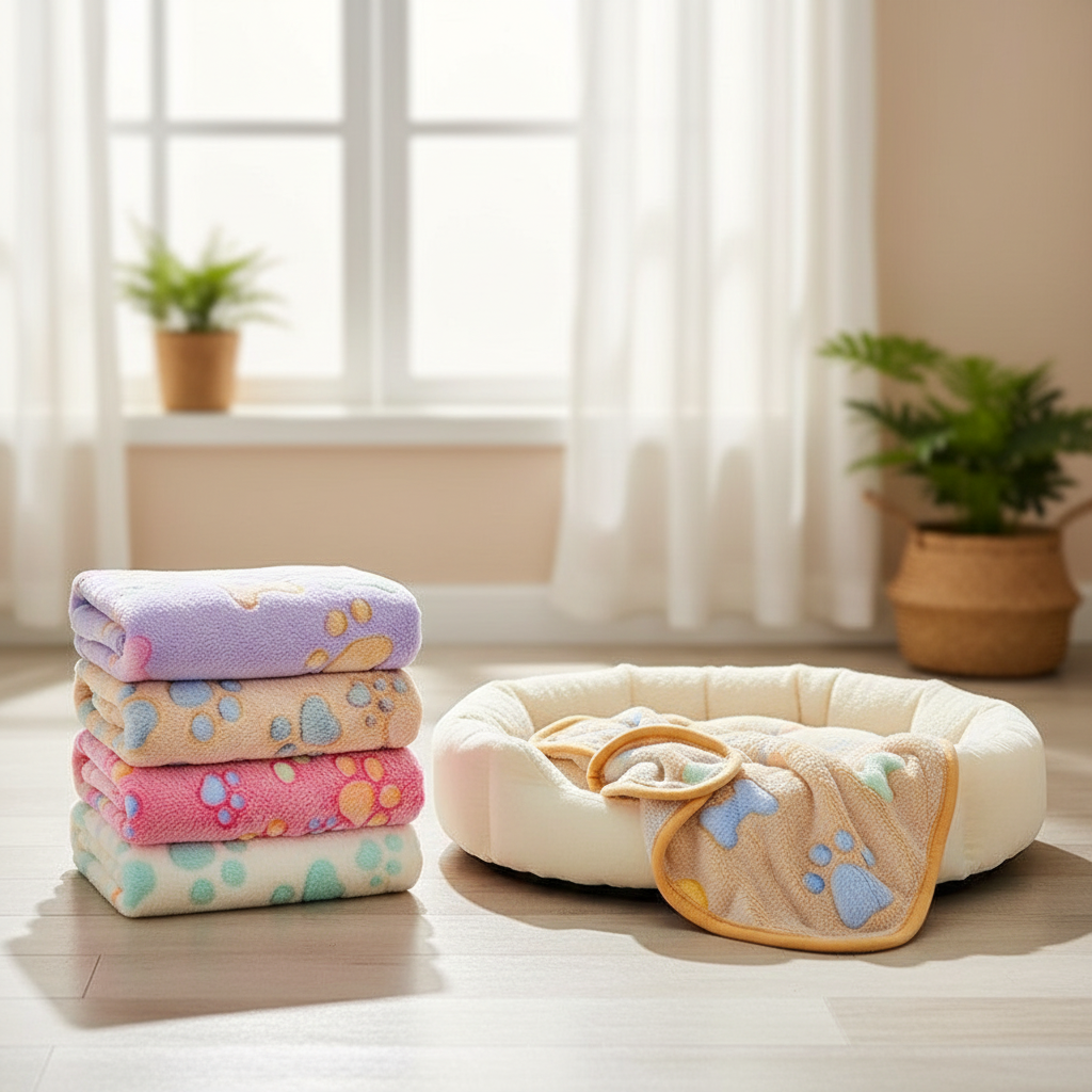 Cozy Coral Velvet Pet Blanket | Double-Sided Soft Mat for Year-Round Comfort