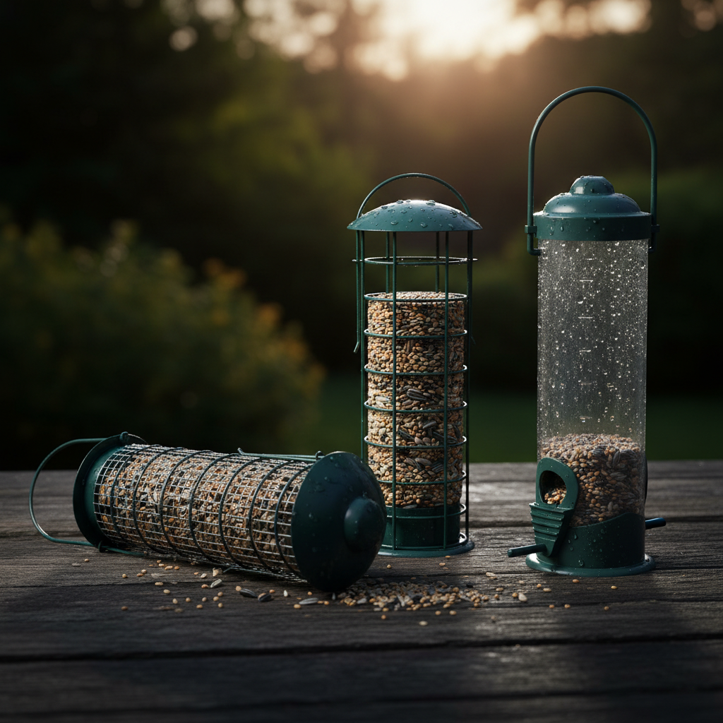 Outdoor Bird Feeder Set | Durable Metal Construction with Multi-Feeder Options | Weather Resistant for Easy Bird Access