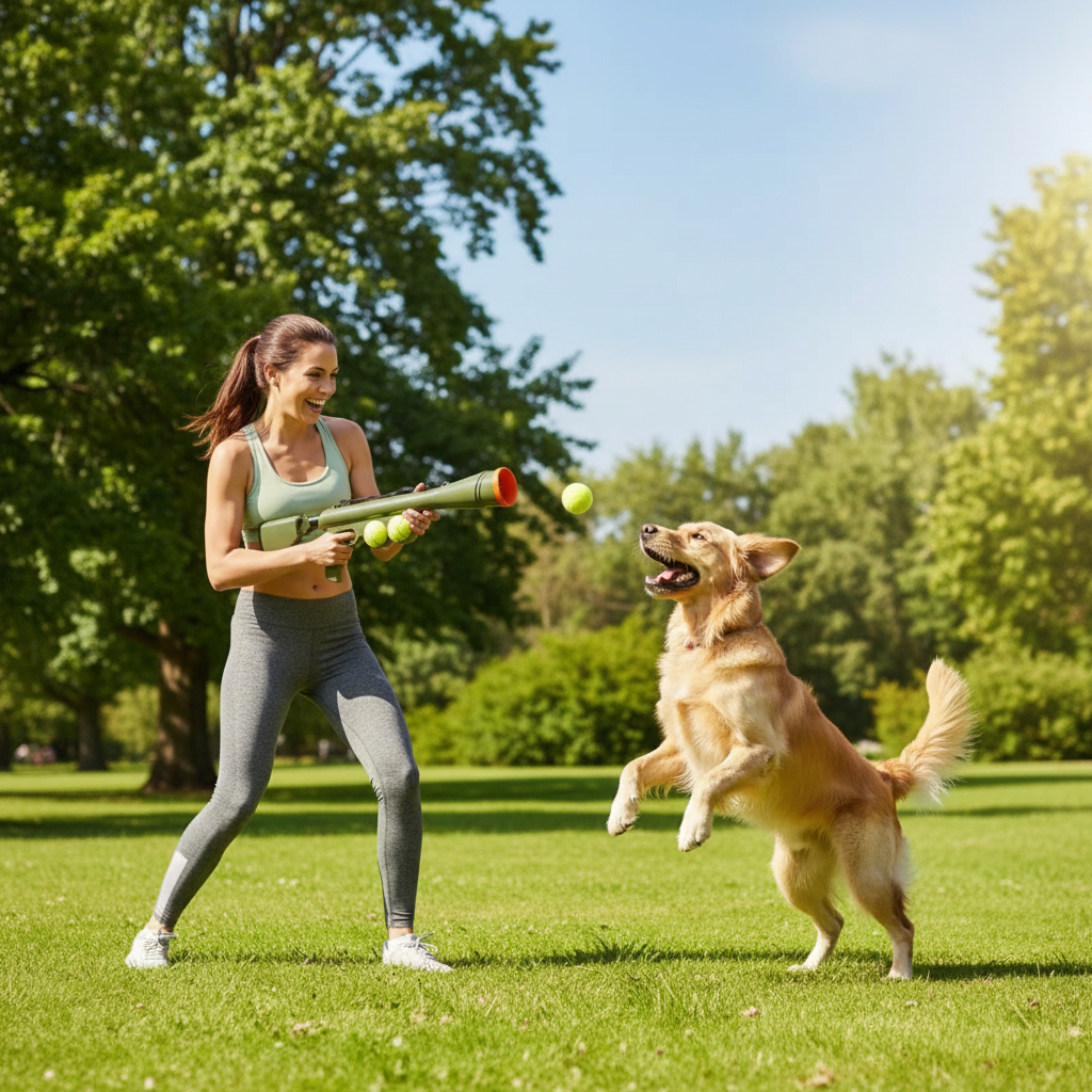 Pet Playtime | Tennis Ball Launcher for Dogs with Long Range & Durable Design | Engaging Outdoor Fun