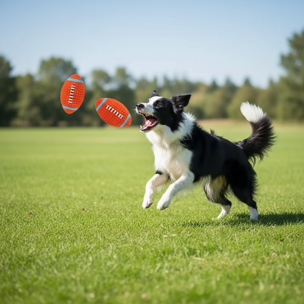 Paw Play | Durable Dog Chew Toy with Interactive Squeaker | Engaging Rubber Toy for Active Play