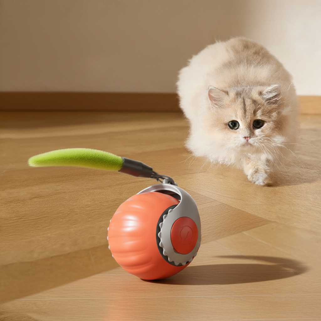 Engaging Cat Toy Ball | Automatic Motion with Interactive Caterpillar Attachment for Endless Fun