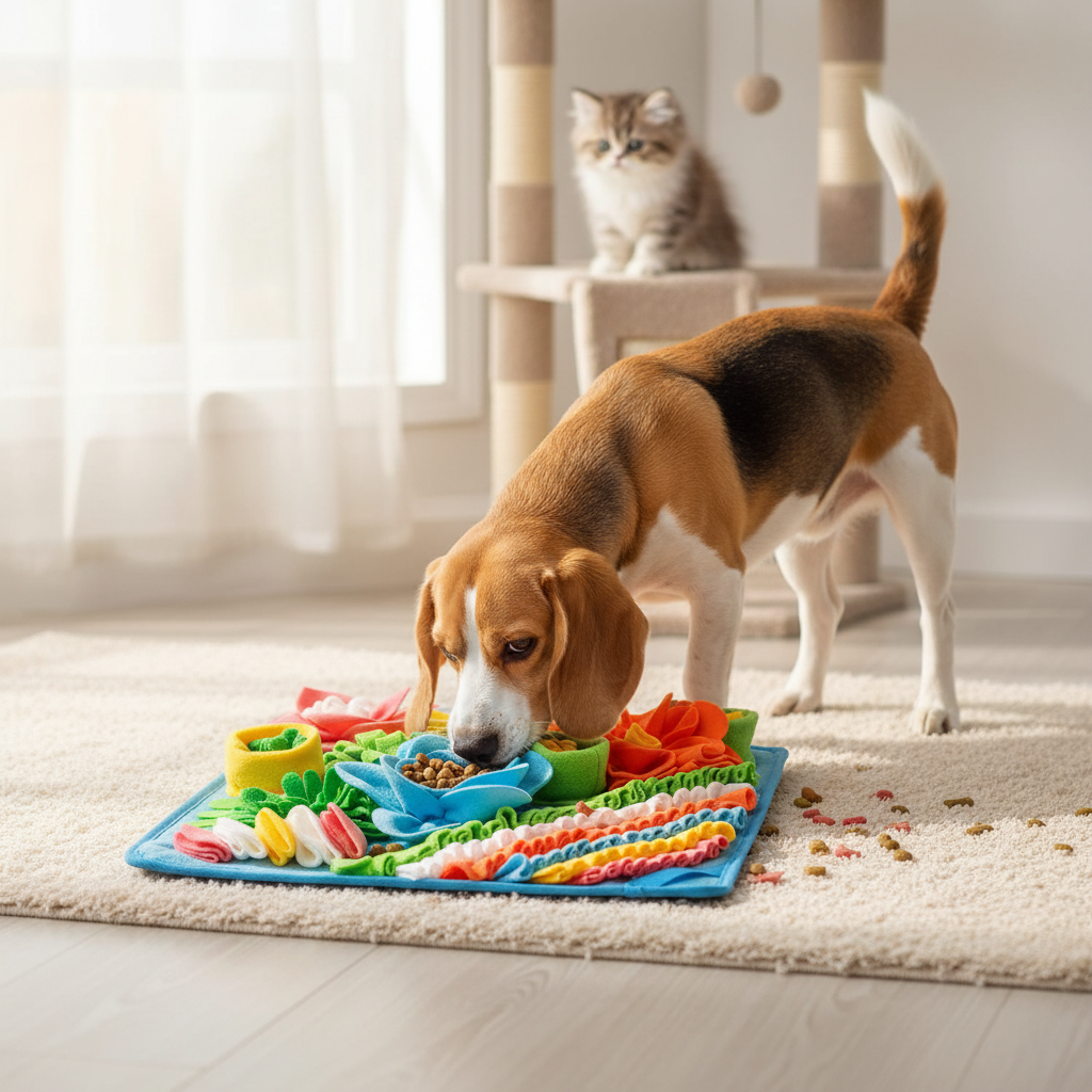 Interactive Pet Sniffing Mat | Slow Feed Puzzle Design for Mental Stimulation