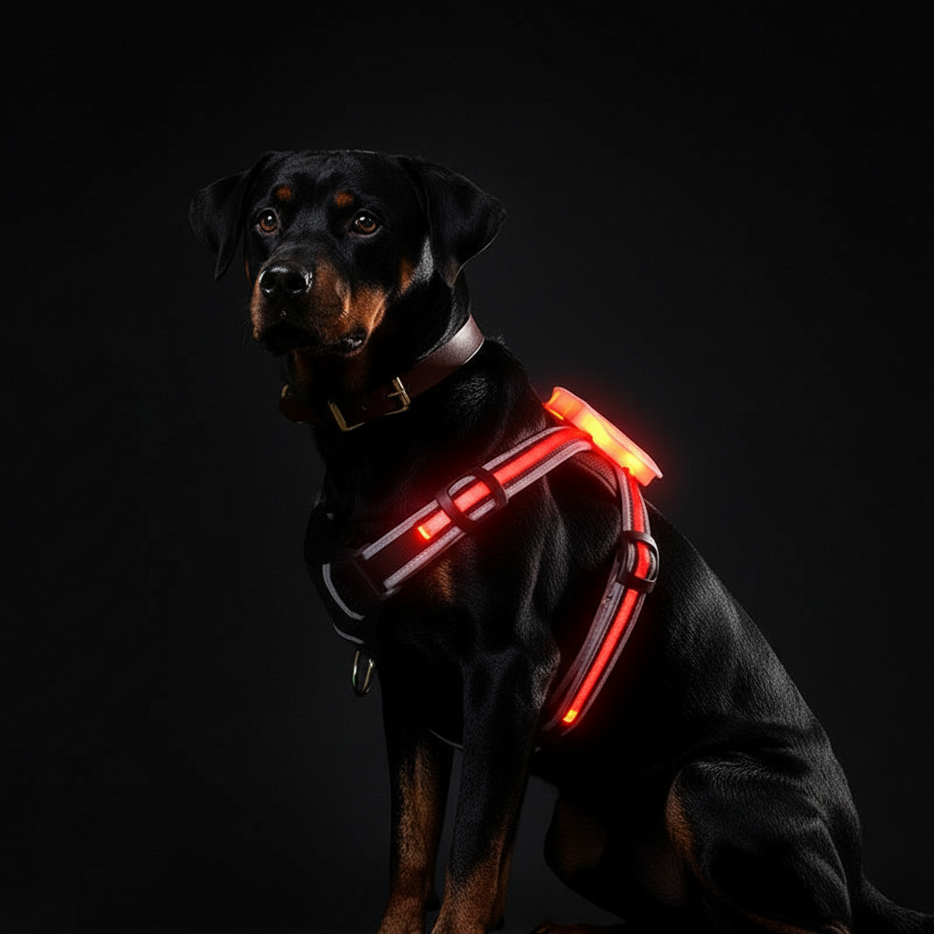 Luminous Pet Harness | Rechargeable LED Dog Harness with Adjustable Fit for Nighttime Safety