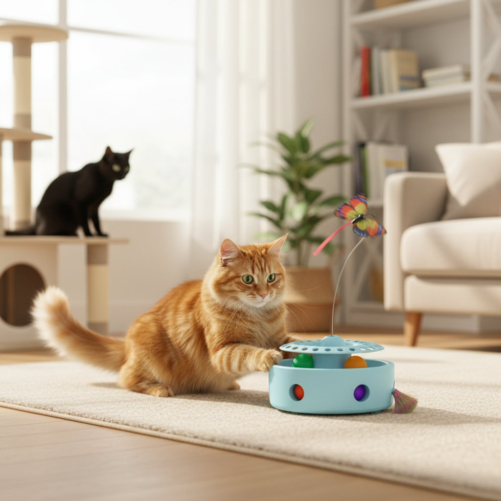 Interactive Cat Toy | Electric Butterfly Turntable with Motion Sensor | Engaging Play for Cats