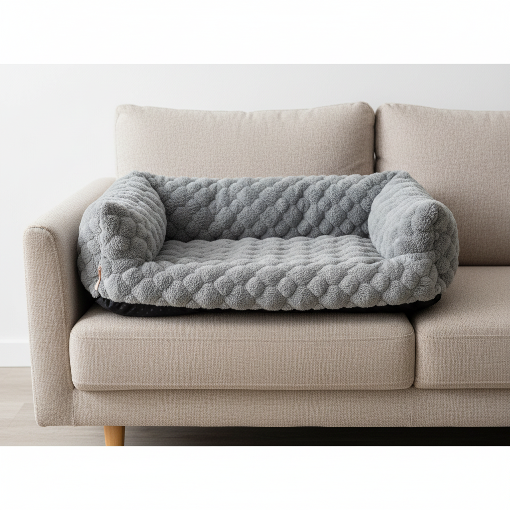 Cozy Pet Sofa | Plush Dog Bed with Non-Slip Bottom | Removable Cover for Easy Cleaning
