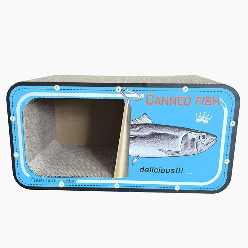 Fish can creative cat scratching board and cat bed
