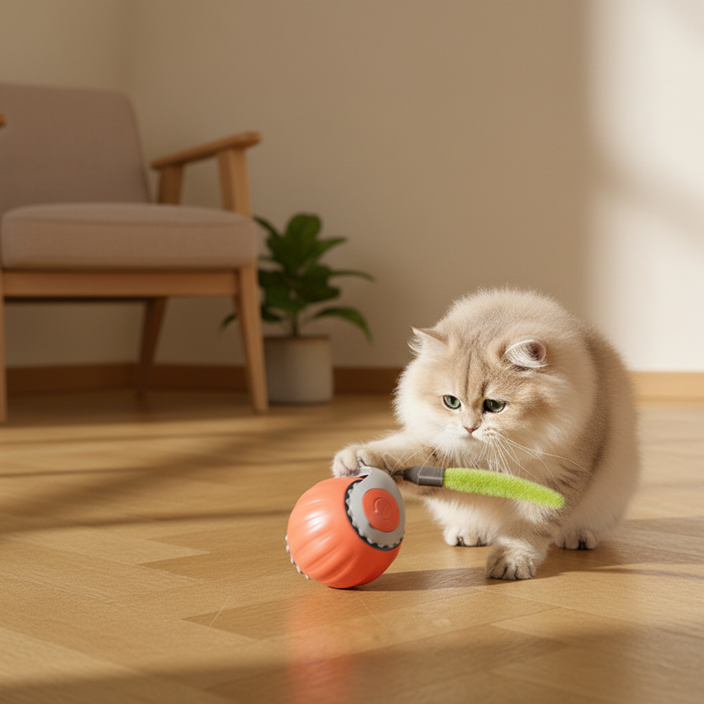 Engaging Cat Toy Ball | Automatic Motion with Interactive Caterpillar Attachment for Endless Fun