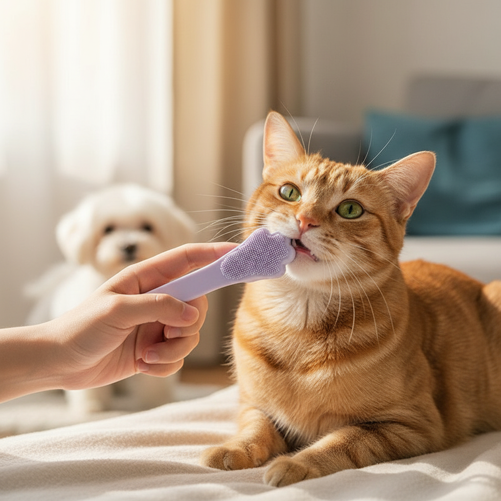 Pet Care Essentials | Silicone Finger Toothbrush for Gentle Dental Cleaning | Universal Fit for Cats and Dogs