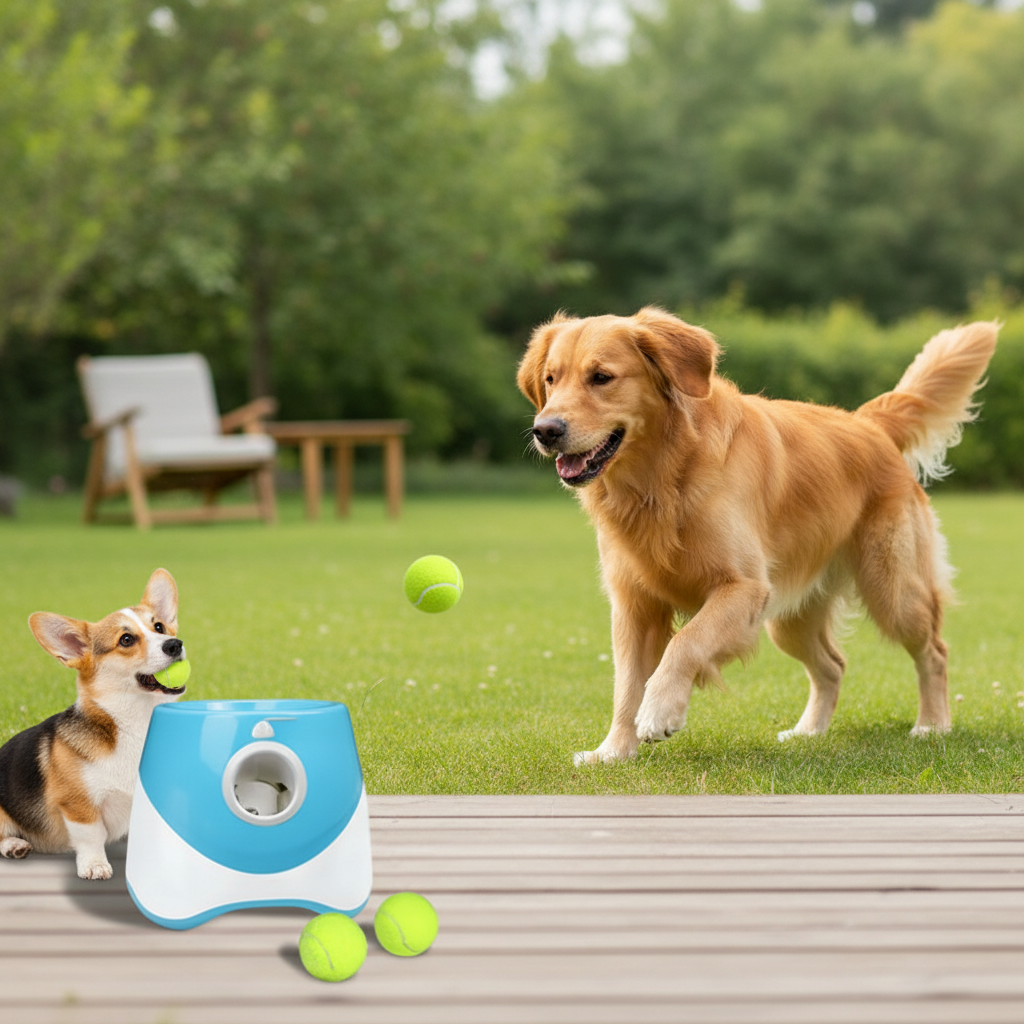 PawPlay | Automatic Dog Ball Launcher with Adjustable Distance Settings | Rechargeable & Durable Design for Endless Fun
