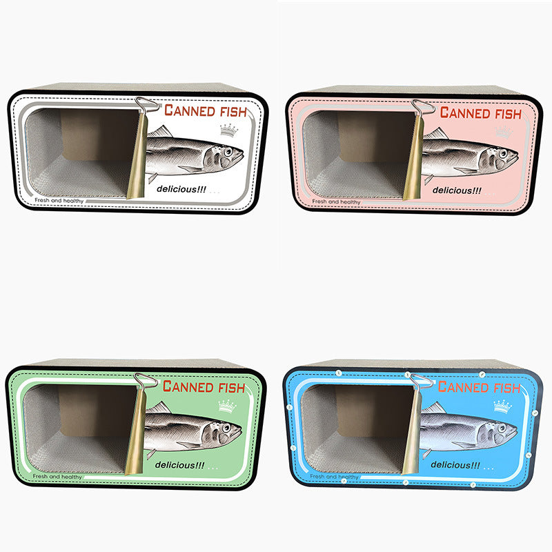 Fish can creative cat scratching board and cat bed