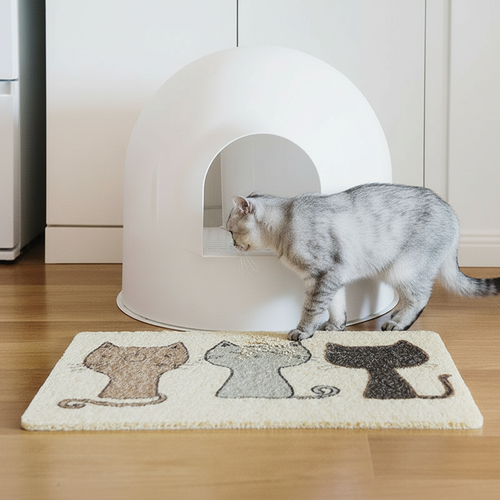 Artistic PVC Pet Litter Control Mat with Breathable Design for Cleanliness