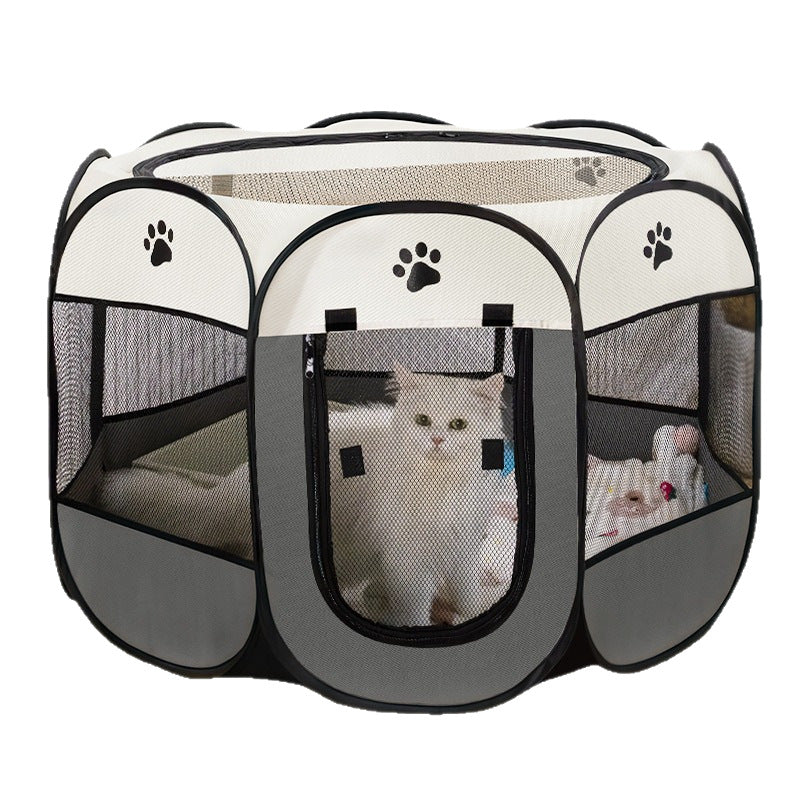 Pet octagonal cage enclosure cat bed