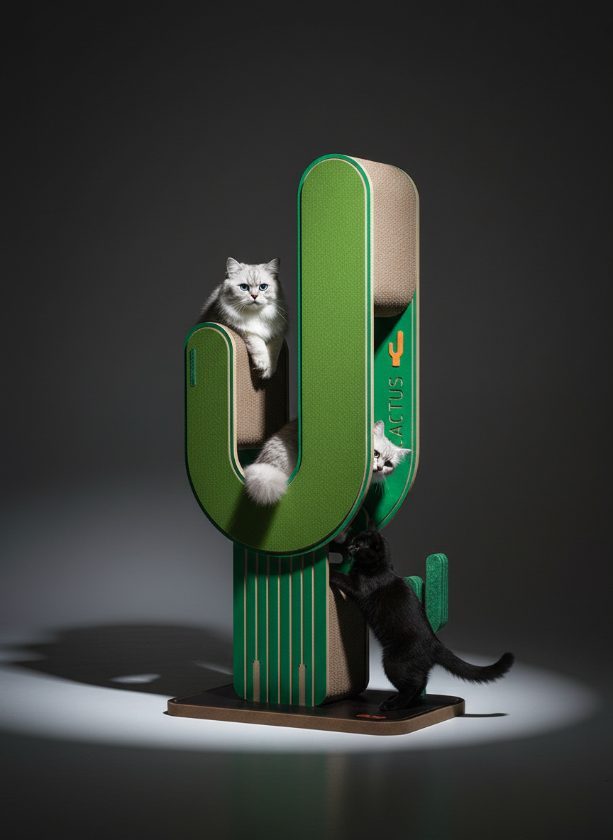 Cactus Cat Collection | Cat Tree for Large Cats with Scratch-Resistant Design | Sturdy Climbing Frame for Active Play and Relaxation